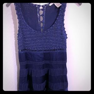 Diane Von Funstenberg navy blue silky dress